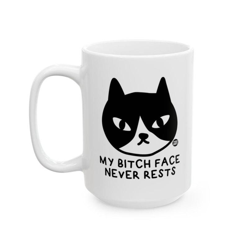 Load image into Gallery viewer, My Bitch Face Never Rests Funny Cat Mug Product

