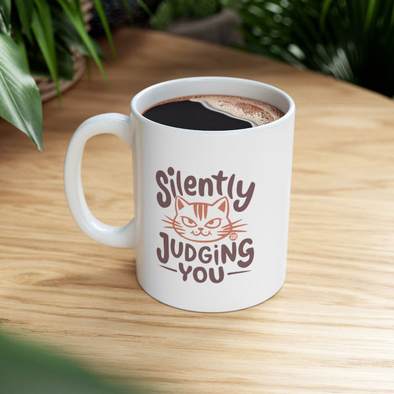 Load image into Gallery viewer, Silently Judging You Funny Cat Coffee Mug Product
