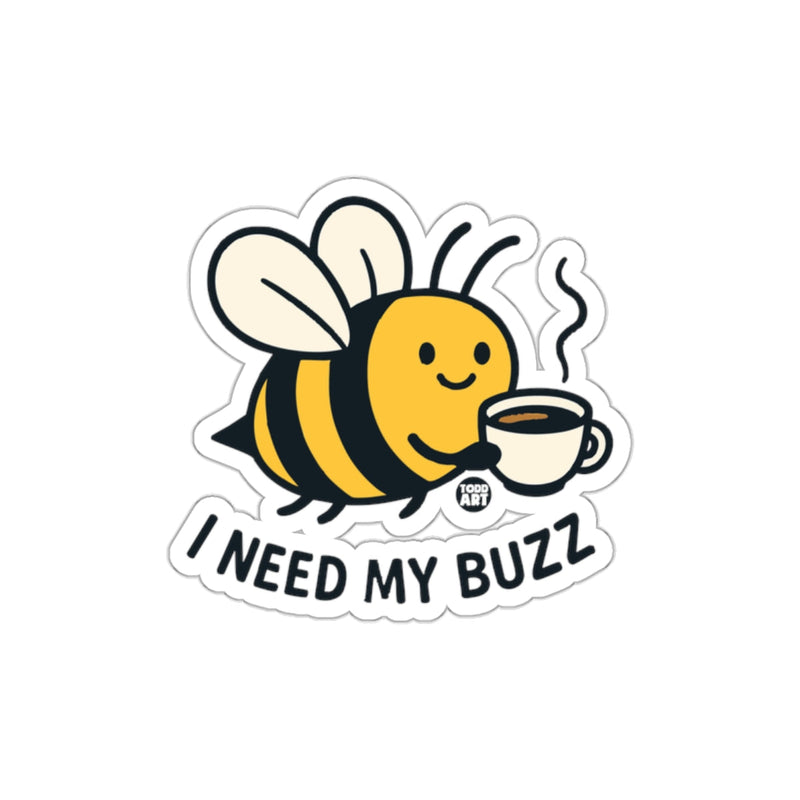 Load image into Gallery viewer, I Need My Buzz Cute Coffee Bee Sticker Fun Decor
