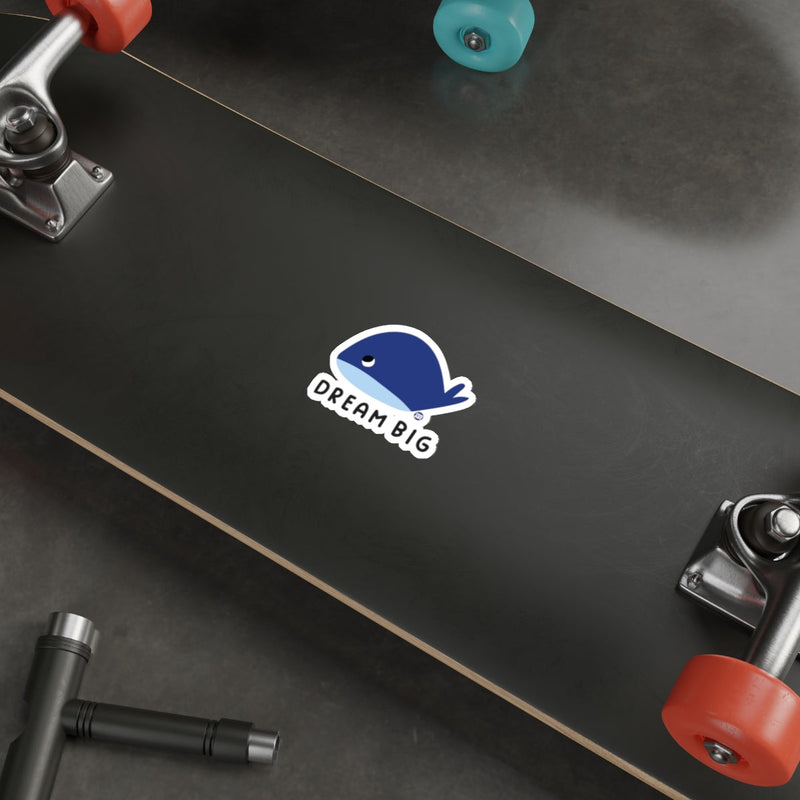 Load image into Gallery viewer, Dream Big Whale Skateboard Sticker Custom Decal
