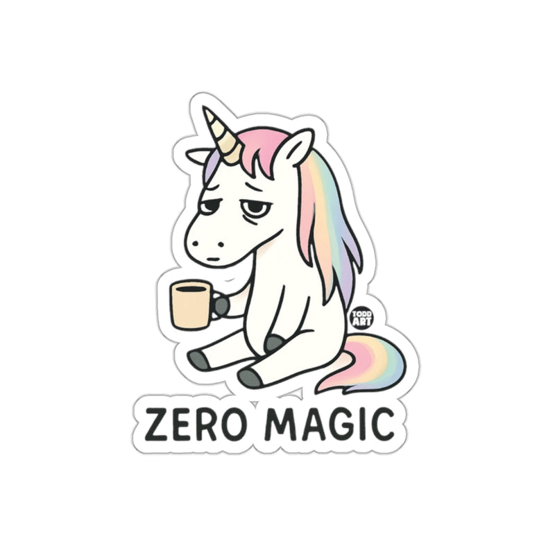 Load image into Gallery viewer, ZERO MAGIC Depressed Unicorn Drinking Coffee Sticker
