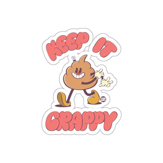 Keep it Crappy Funny Cartoon Poop Character sticker