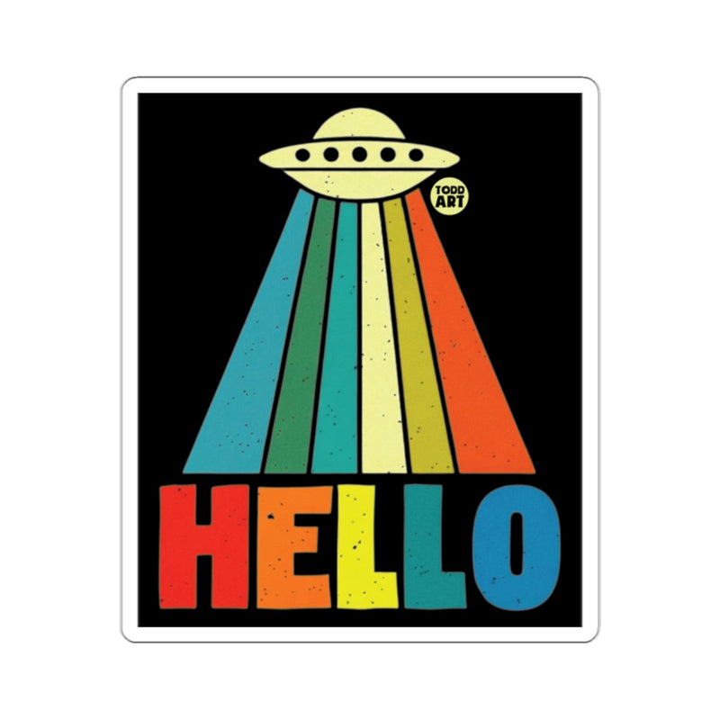 Load image into Gallery viewer, UFO Rainbow Hello Design Graphic Art Product
