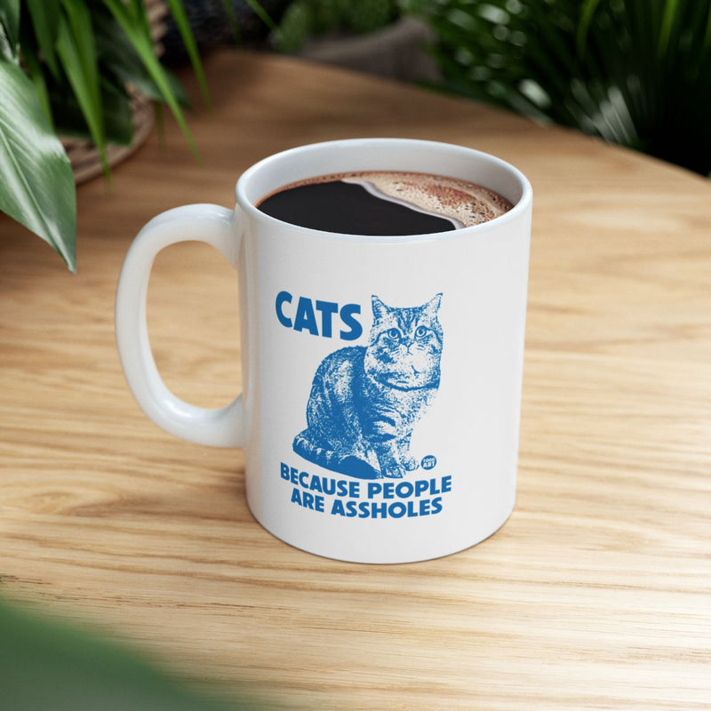 Load image into Gallery viewer, Cats Because People Are Assholes Mug
