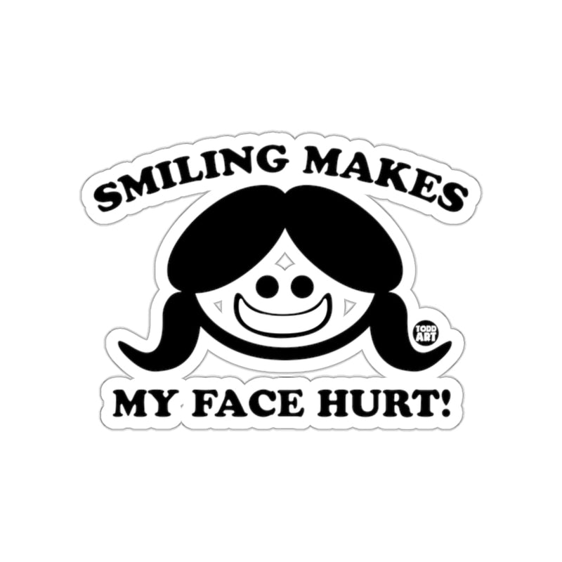 Load image into Gallery viewer, Smiling Makes My Face Hurt Cute Cartoon Sticker
