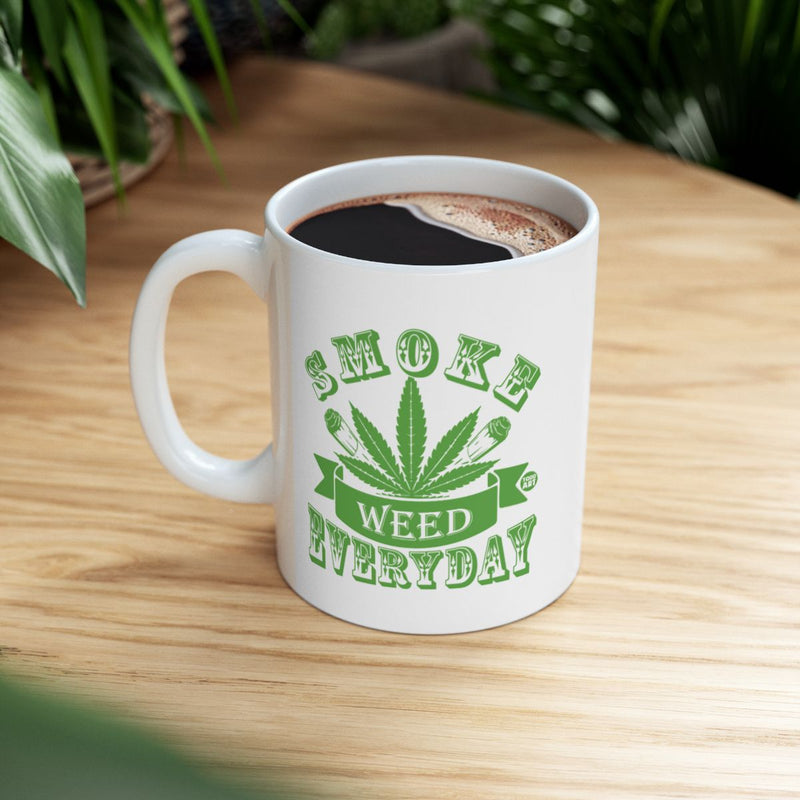 Load image into Gallery viewer, Smoke Weed Everyday Green Design Mug Product
