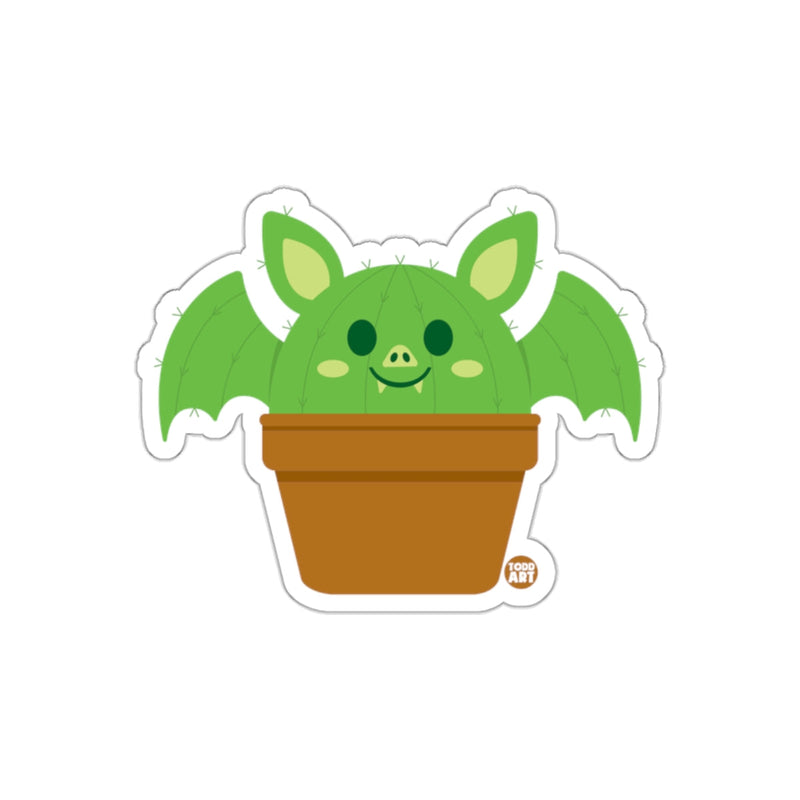 Load image into Gallery viewer, Cute Bat-Cactus Hybrid in Pot Sticker Design
