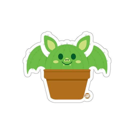 Cute Bat-Cactus Hybrid in Pot Sticker Design