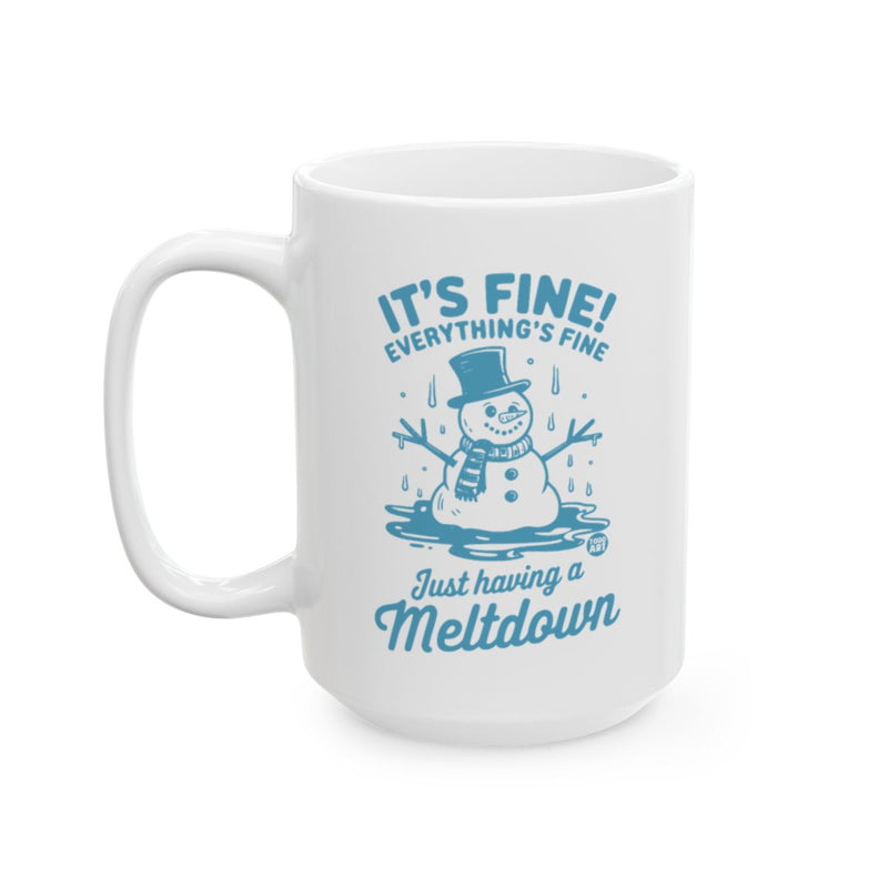 Load image into Gallery viewer, Snowman Just Having a Meltdown Mug with Handle
