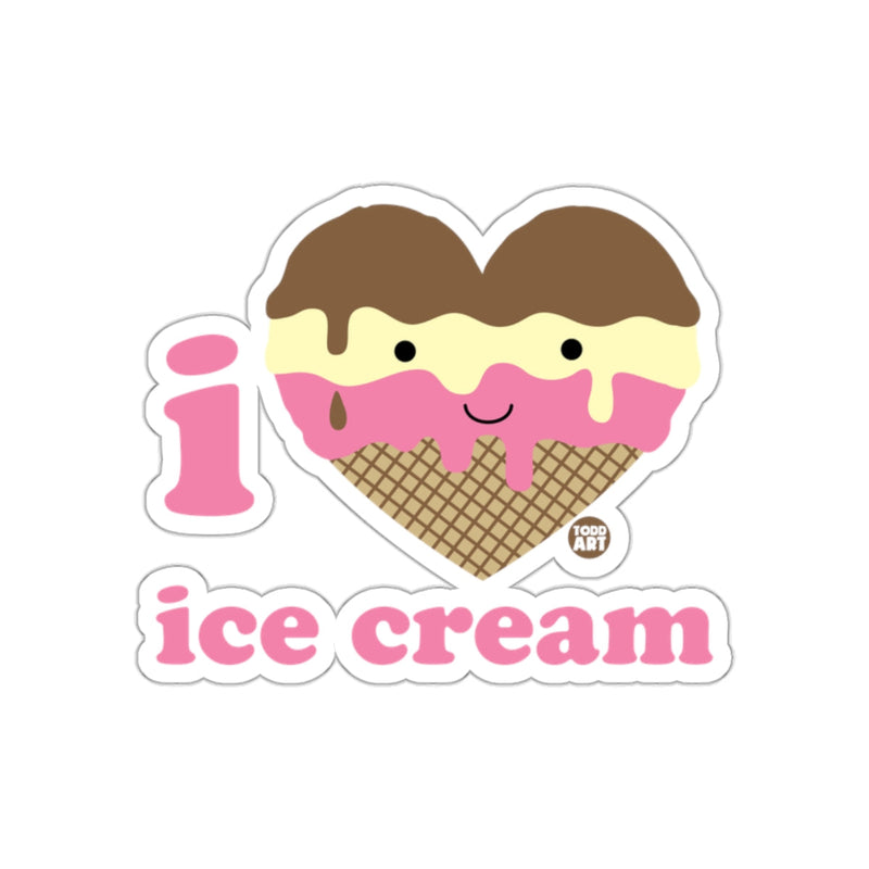 Load image into Gallery viewer, I Love Ice Cream Cute Heart-Shaped Sticker
