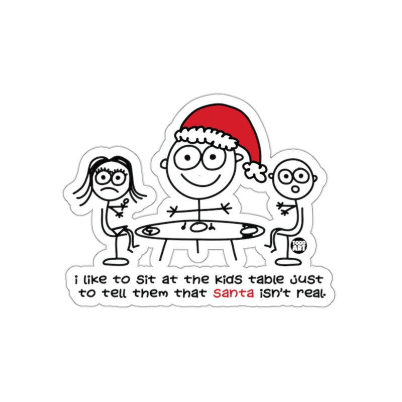 Load image into Gallery viewer, Funny Kids Table Santa Sticker for Holiday Laughs
