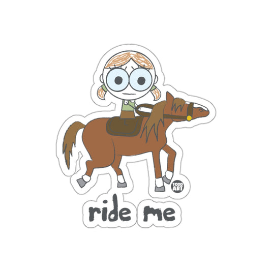 Cartoon Girl Riding Horse Ride Me Sticker Product