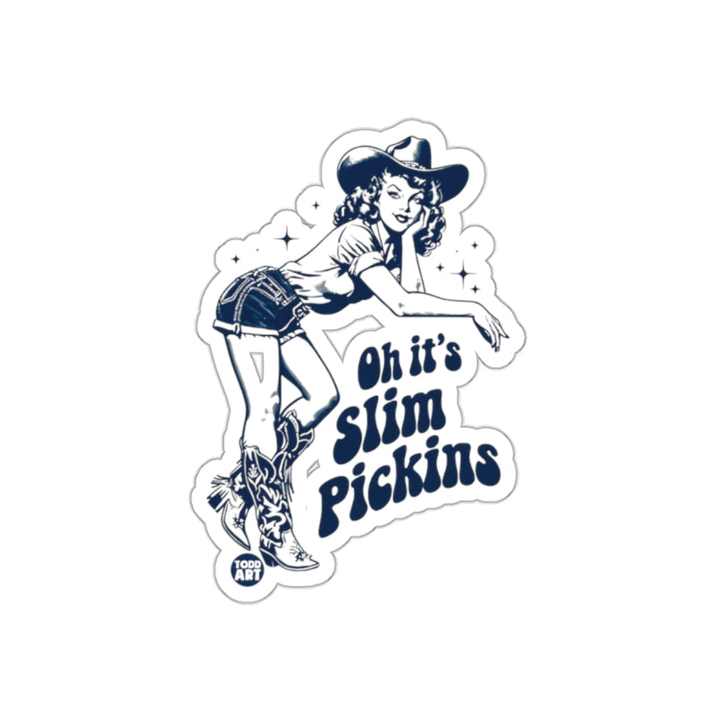 Load image into Gallery viewer, Vintage Slim Pickins Cowgirl Art Sticker
