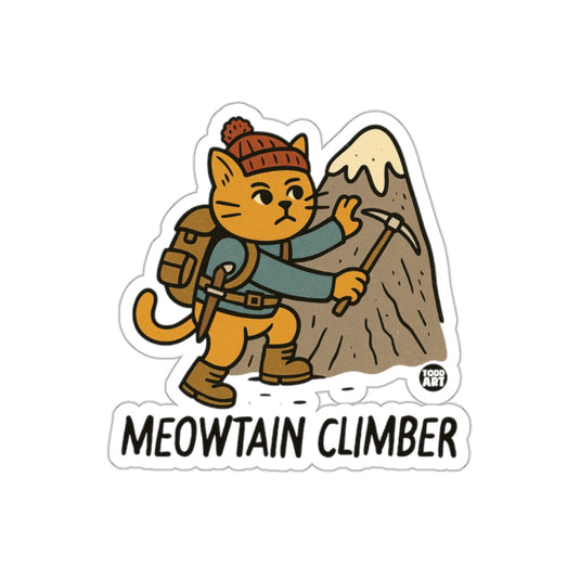 Cute Cat Meowtain Climber Sticker Perfect for Adventure