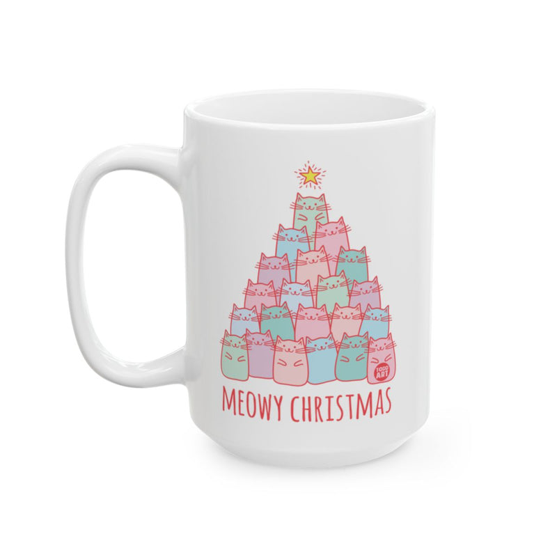 Load image into Gallery viewer, Meowy Christmas with Cat Tree Design Coffee Cup
