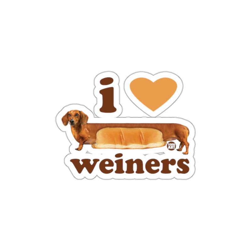 Load image into Gallery viewer, Funny I Love Weiners Dachshund Hot Dog Sticker
