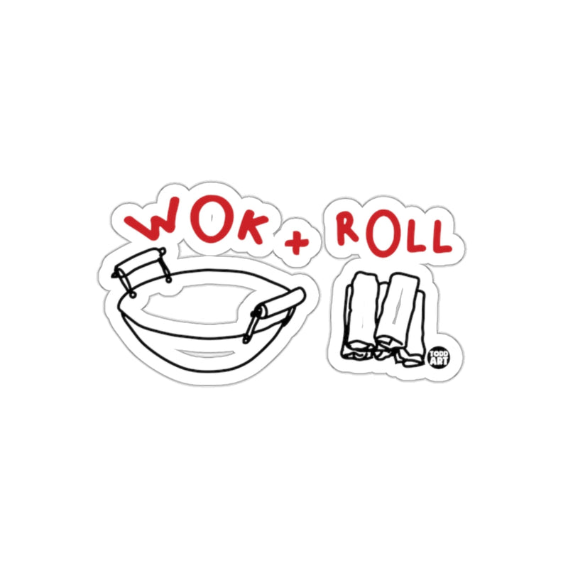 Load image into Gallery viewer, Wok + Roll Sticker with Fun Cartoon Design
