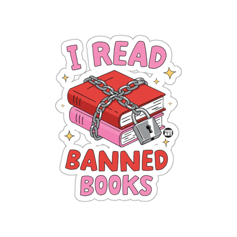 Load image into Gallery viewer, I Read Banned Books Sticker with Padlock and Chains
