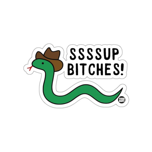 SSSSUP Funny Snake with Cowboy Hat Graphic Design sticker