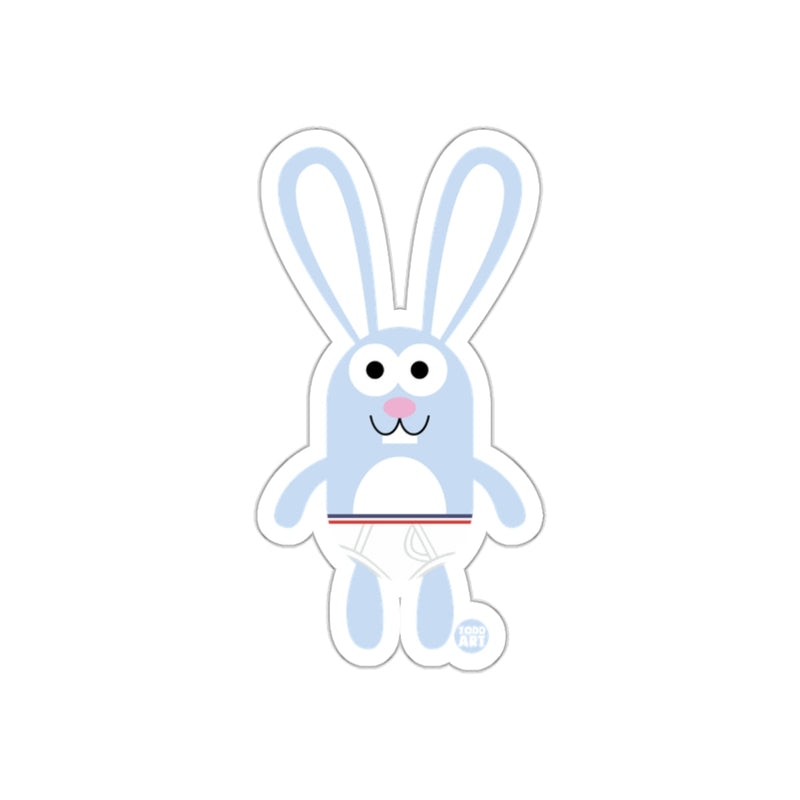 Load image into Gallery viewer, Cute Blue Bunny in Diaper Cartoon Animal Sticker
