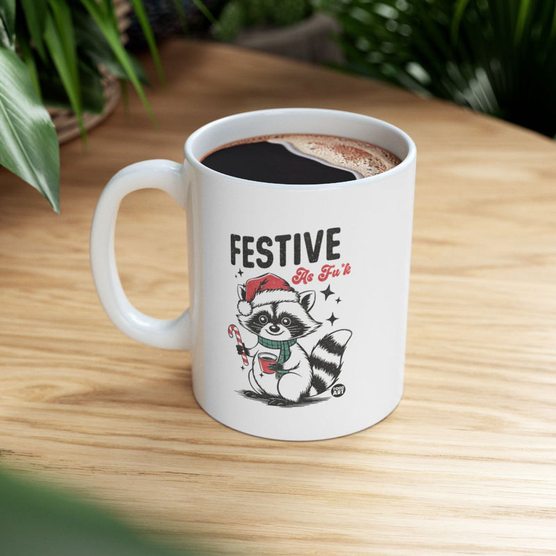 Load image into Gallery viewer, Festive Raccoon Holiday Themed Design Mug
