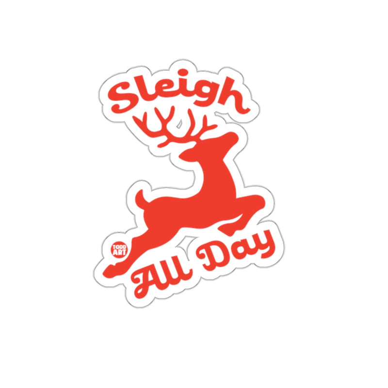 Load image into Gallery viewer, Sleigh All Day Reindeer Sticker Christmas Decoration
