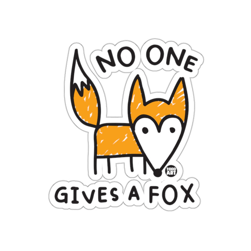 Load image into Gallery viewer, No One Gives a Fox Cartoon Sticker Funny Graphic Design
