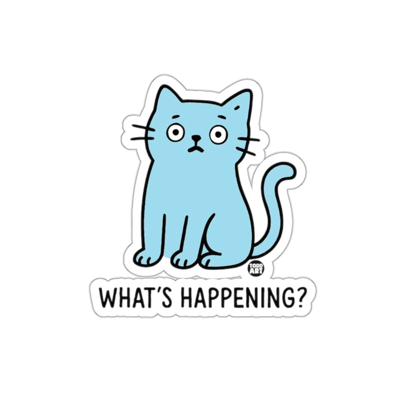 Load image into Gallery viewer, What's Happening Cat Sticker for Your Laptops and Notebooks

