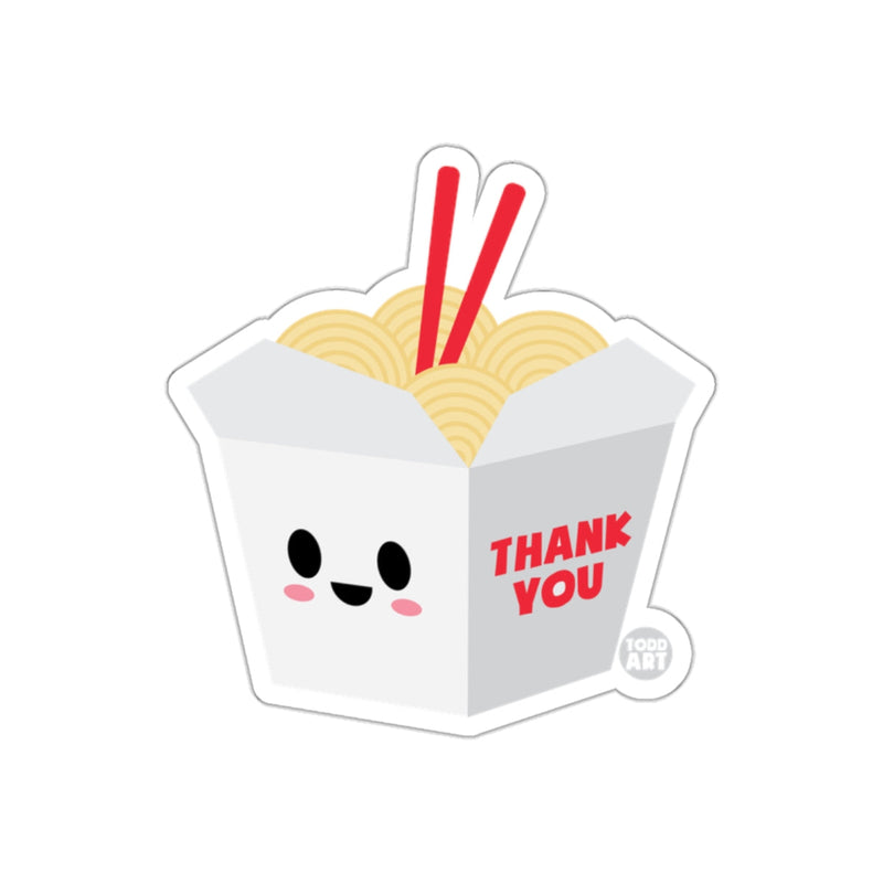 Load image into Gallery viewer, Cute Smiling Noodle Box Thank You Sticker Design
