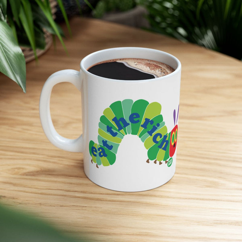 Load image into Gallery viewer, Eat The Rich Colorful Caterpillar Mug
