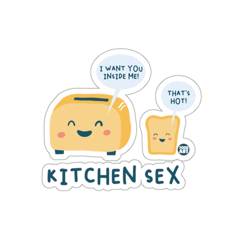 Load image into Gallery viewer, Cute Toaster and Bread Cartoon Sticker KITCHEN SEX
