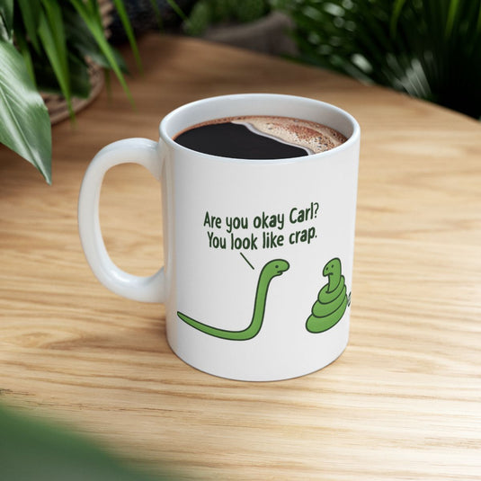 Funny Cartoon Snake Conversation Mug for Coffee Lovers
