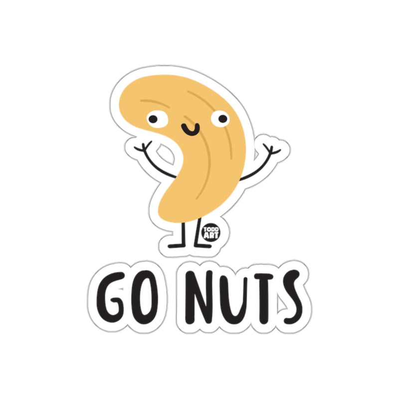 Load image into Gallery viewer, Go Nuts Cute Happy Cashew Cartoon Art Sticker
