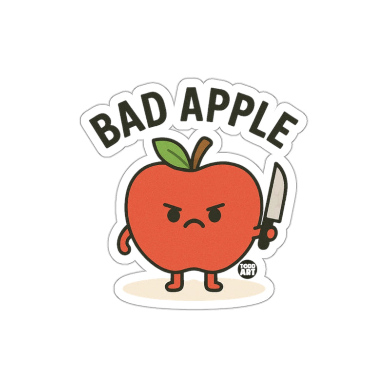 Load image into Gallery viewer, Cute Bad Apple Cartoon With Knife Todd Art Sticker
