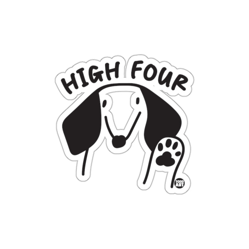Load image into Gallery viewer, High Four Cute Dog Illustration Sticker Design
