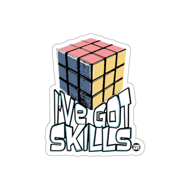 Load image into Gallery viewer, I've Got Skills Rubik's Cube Sticker Typography Art
