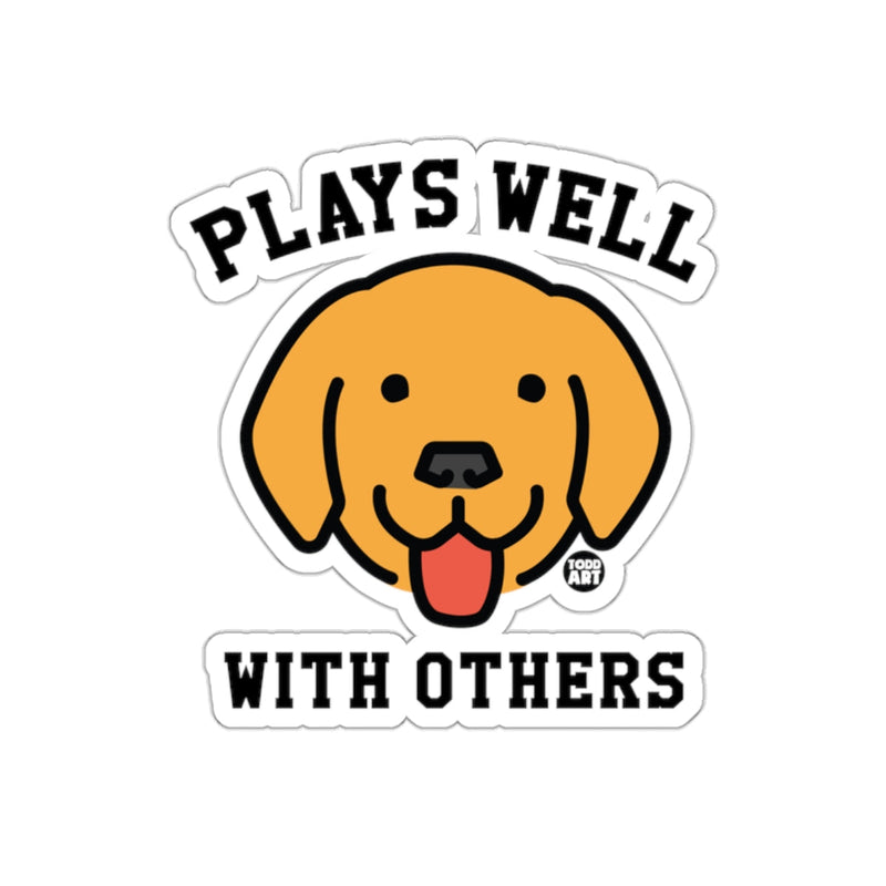 Load image into Gallery viewer, Plays Well With Others Dog Design Sticker
