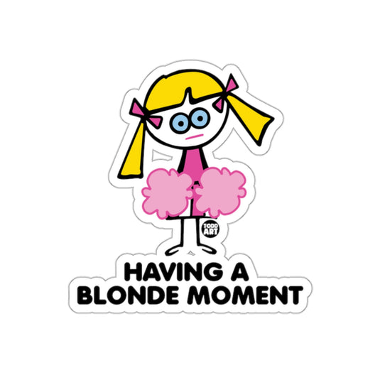 HAVING A BLONDE MOMENT Cheerleader Sticker