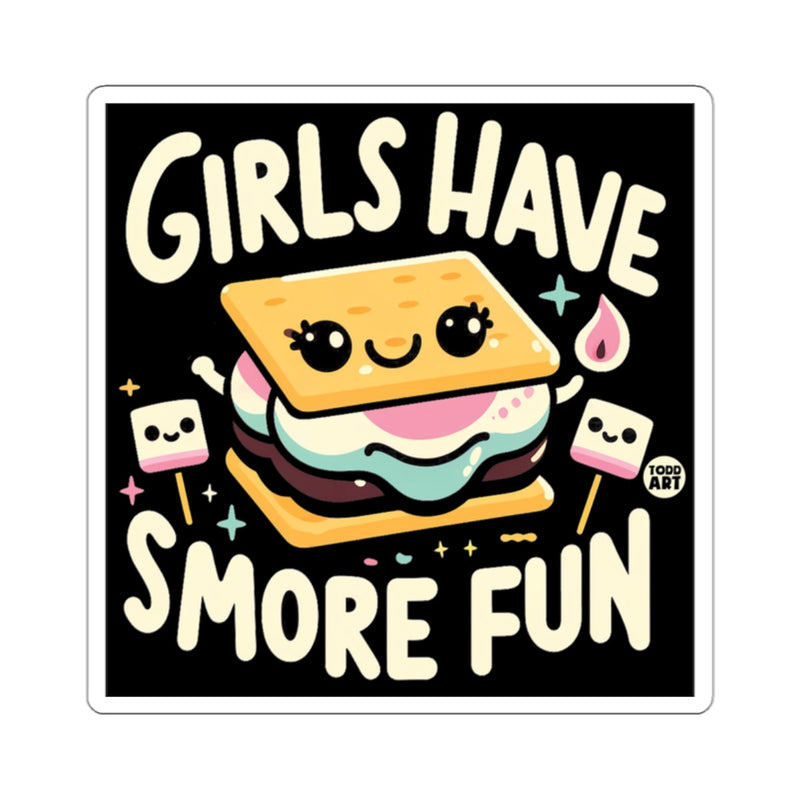 Load image into Gallery viewer, Girls Have S'More Fun Cute Adorable Artwork Print
