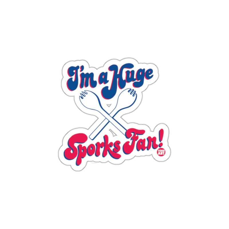 Load image into Gallery viewer, I'm a Huge Sporks Fan Sticker Fun Kitchen Utensil Decor
