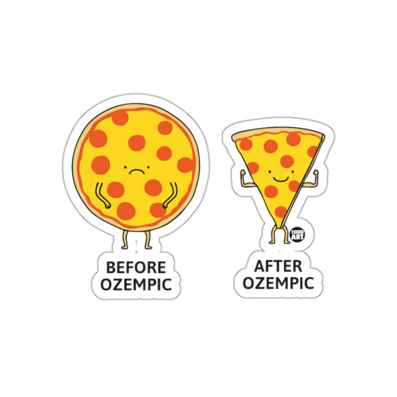 Load image into Gallery viewer, Funny Pizza Transformation Before After Ozempic sticker
