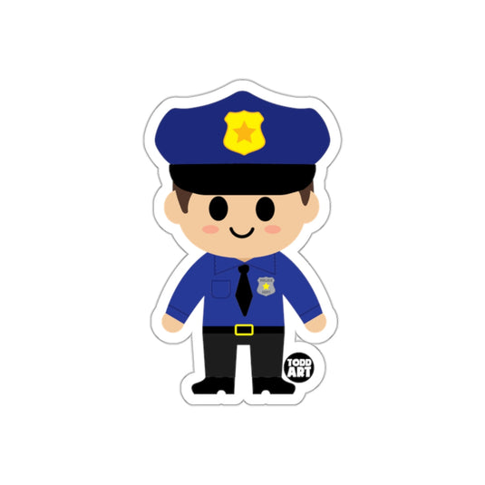 Cute Cartoon Police Officer Sticker for Kids Fun