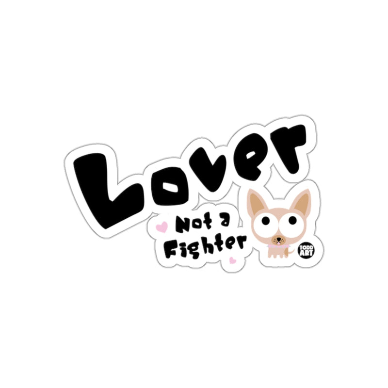 Load image into Gallery viewer, Lover Not a Fighter Cute Dog Sticker
