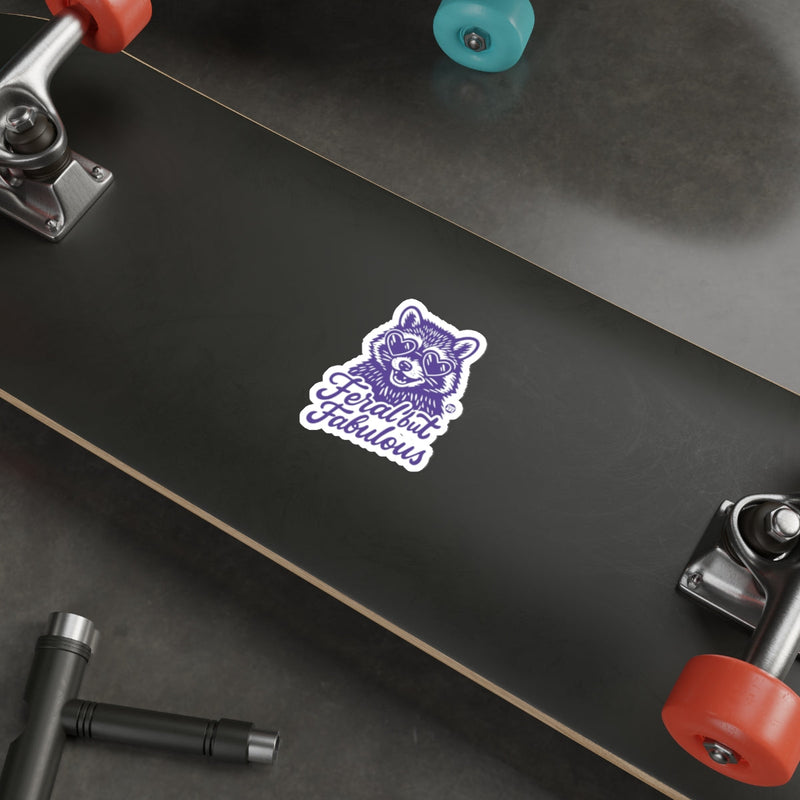 Load image into Gallery viewer, Feral but Fabulous Raccoon Heart Sunglasses Sticker 
