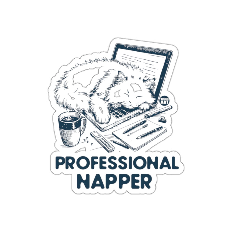 Load image into Gallery viewer, Professional Napper Cute Cat Office Sticker
