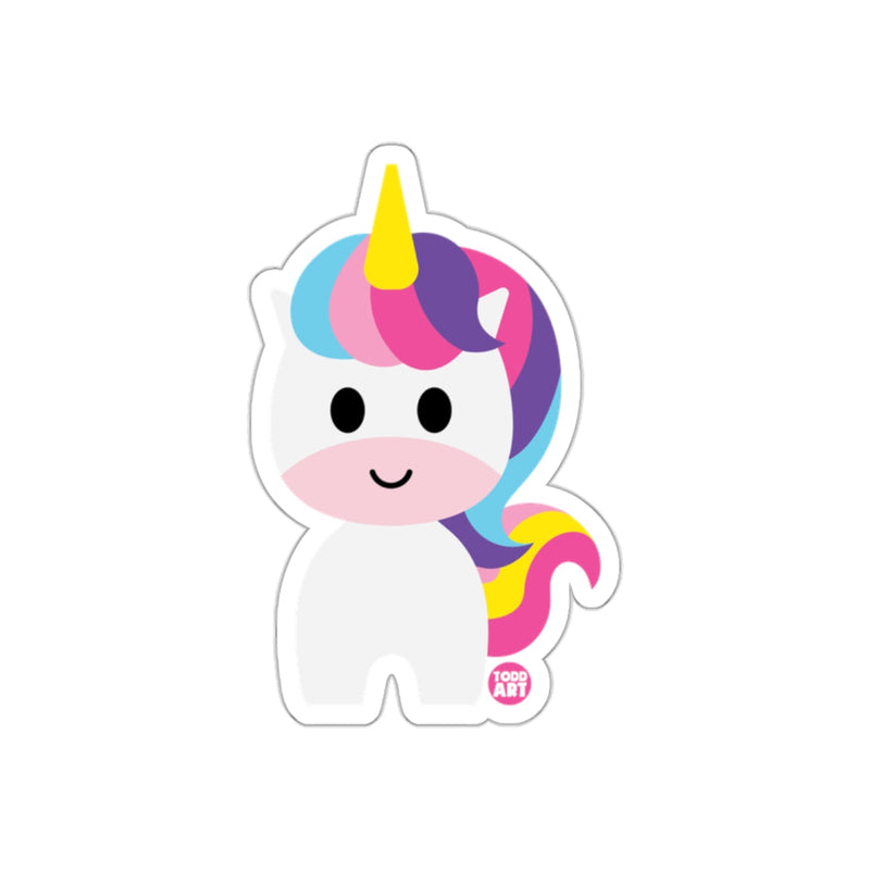 Load image into Gallery viewer, Cute Cartoon Unicorn Sticker with Rainbow Hair Design
