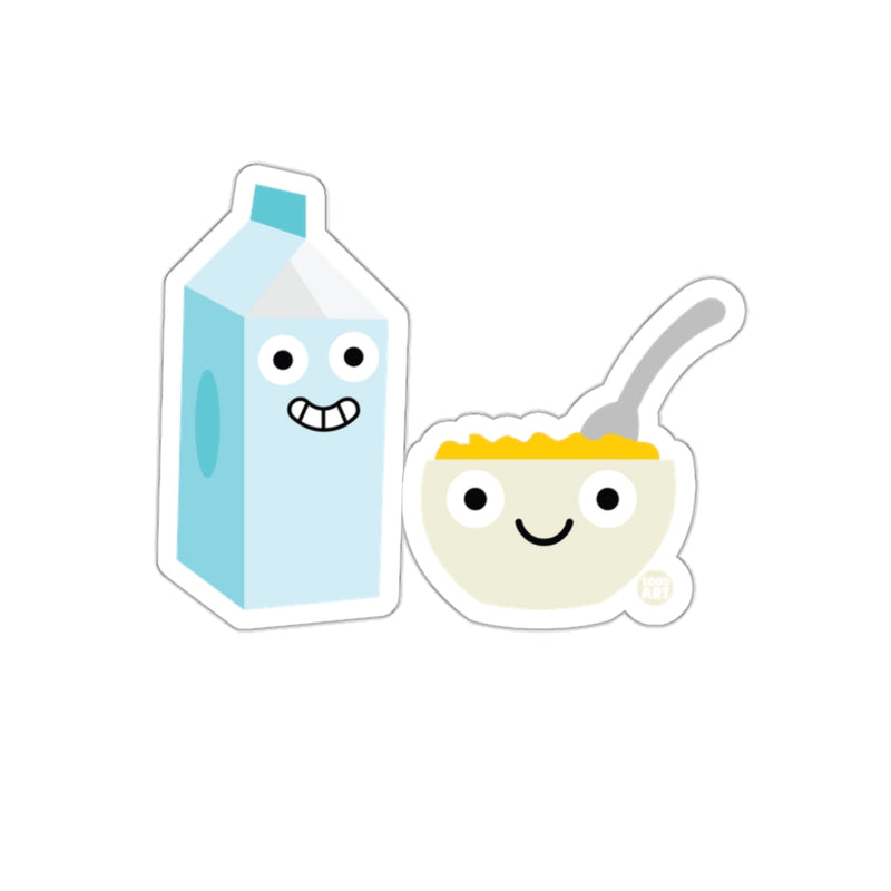 Load image into Gallery viewer, Smiling Cartoon Milk and Cereal Friends Sticker
