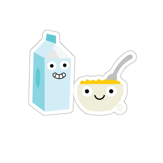Smiling Cartoon Milk and Cereal Friends Sticker