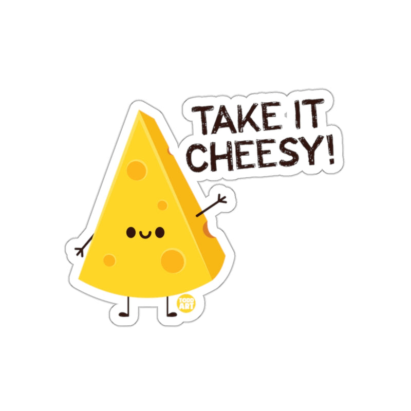 Load image into Gallery viewer, Take It Cheesy Cheese Slice Sticker for Fun Decal
