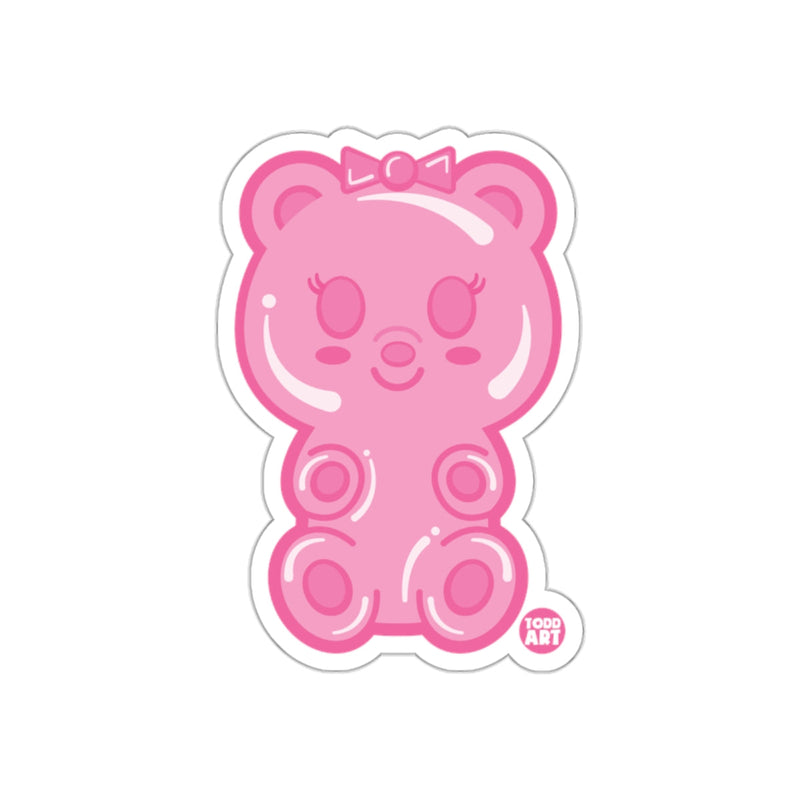 Load image into Gallery viewer, Cute Pink Gummy Bear with Bow Illustration Sticker
